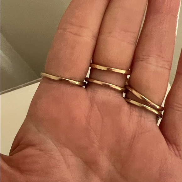 Set a five gold gemstone stackable rings Size 7 - Picture 12 of 15